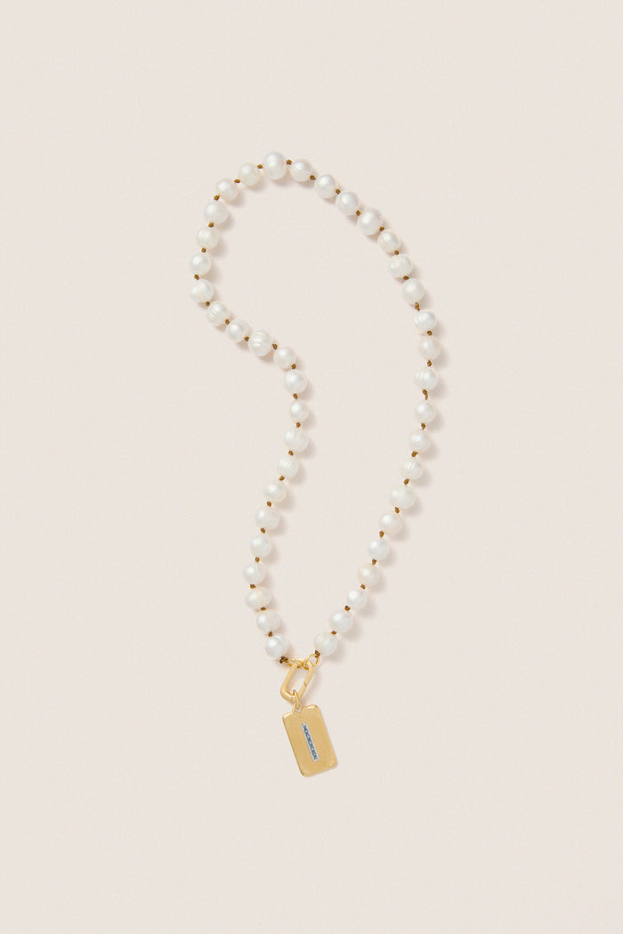 Pearl Necklace with Carpe Diem Charm