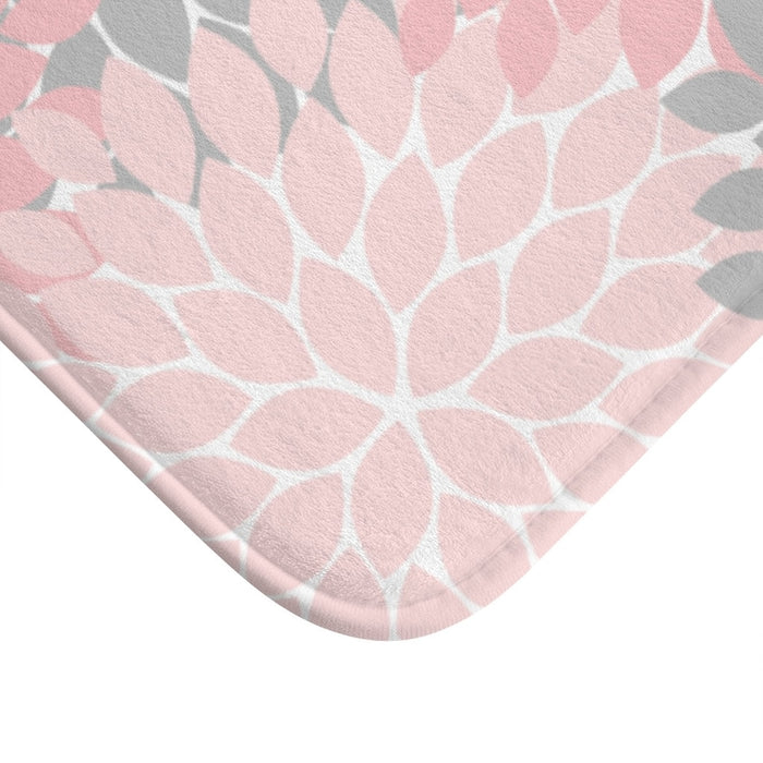 Pink & Gray Flower Burst Floor Mat with Memory Foam - MAT5