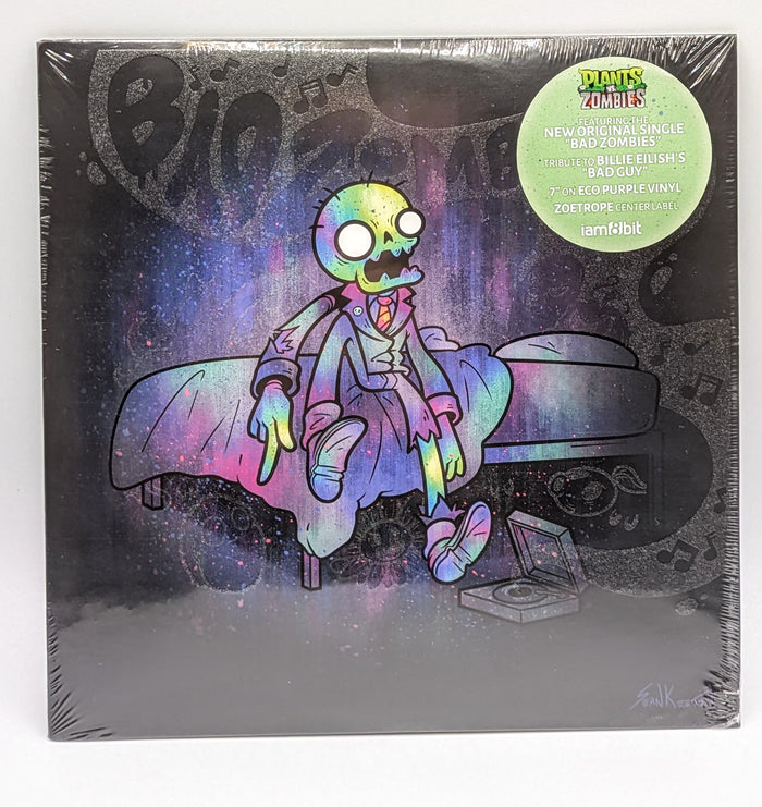 Plants vs Bad Zombies Purple 7” Vinyl GITD Cover Zeotrope Label Billie Eilish