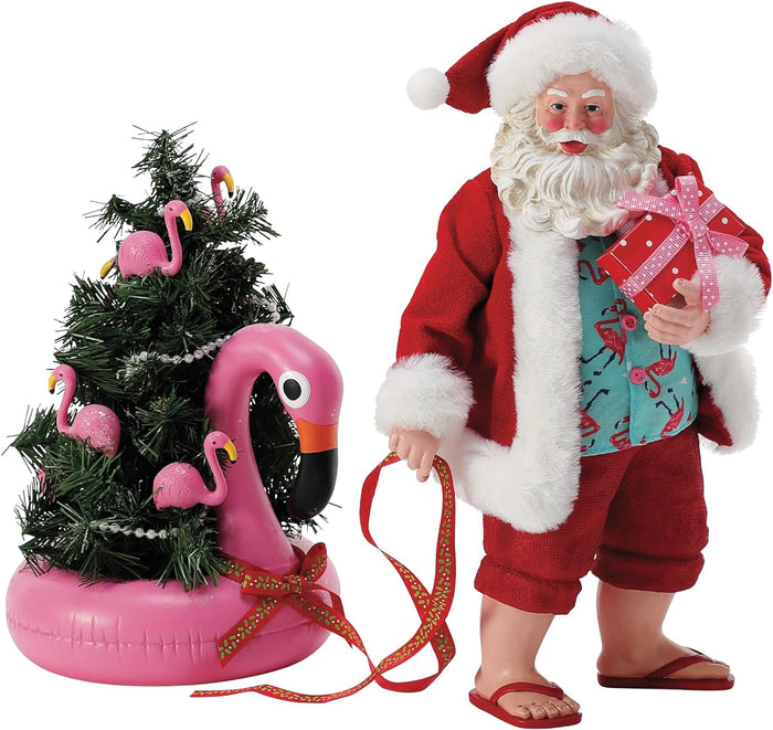 Possible Dreams Santa by the Sea Flamingos Float