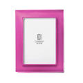 The Prisma Frame - Fuchsia by Bella Moulding is a rectangular pink picture frame with a glossy finish, UV-filtering glass, and a placeholder insert showing the Current Home logo in gray on white.