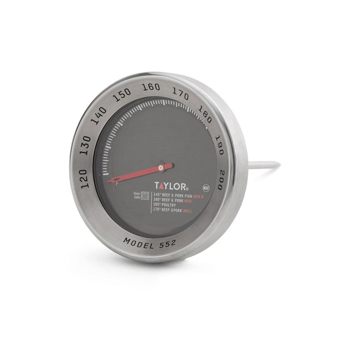 Taylor PRO leave in meat thermometer with round stainless steel dial