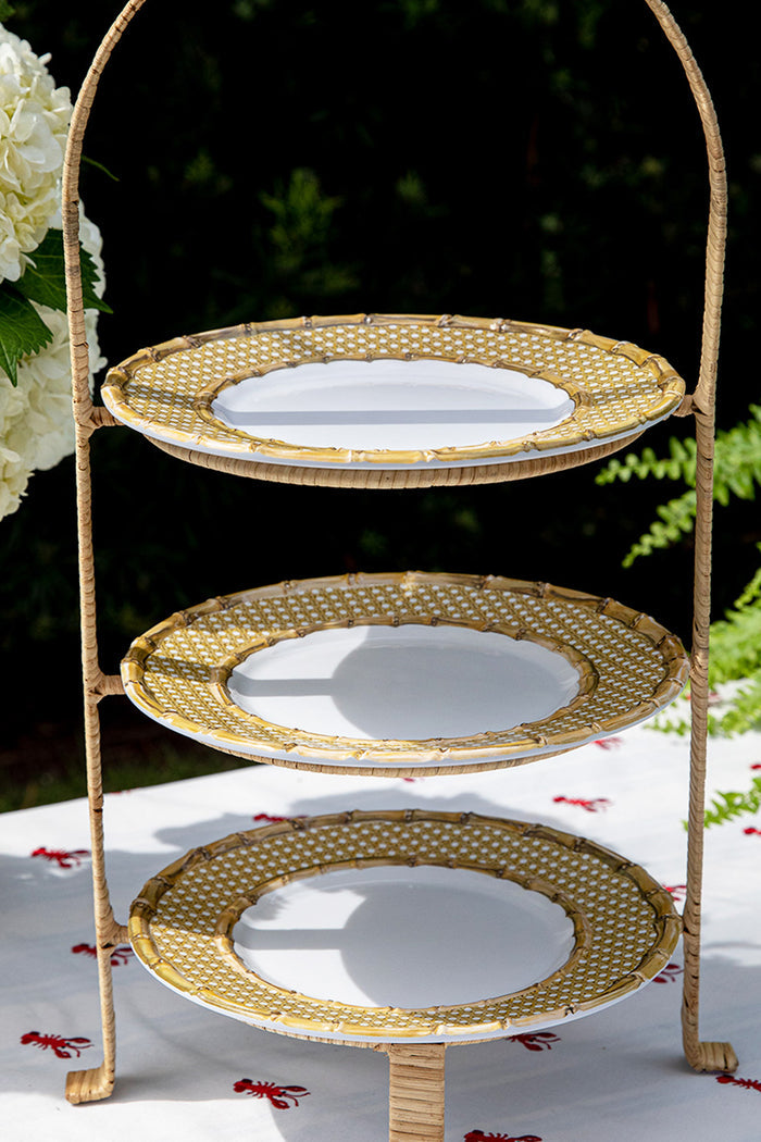 Provence Rattan Triple Tiered Server