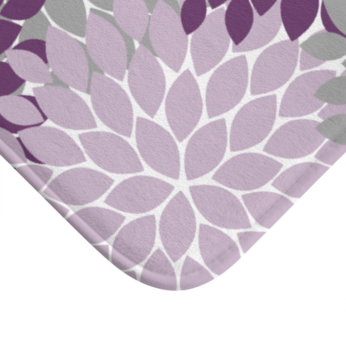 Purple and Gray Flower Burst Memory Foam Floor Mat - MAT3