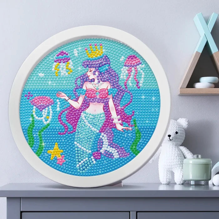Purple Mermaid PWD Round Diamond Painting Kit