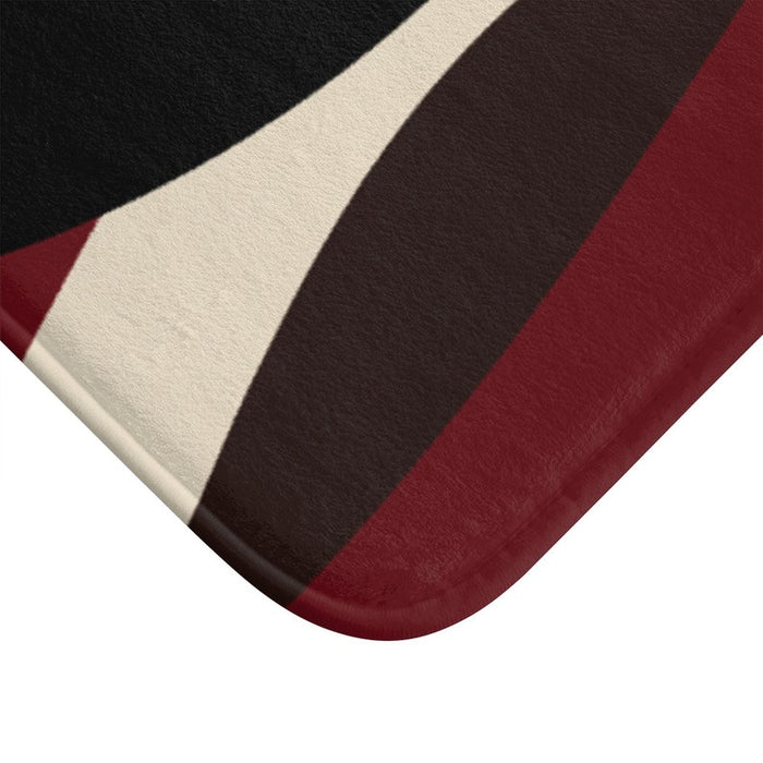 Red Black Brown Abstract Ribbons Memory Foam Mat - MAT119
