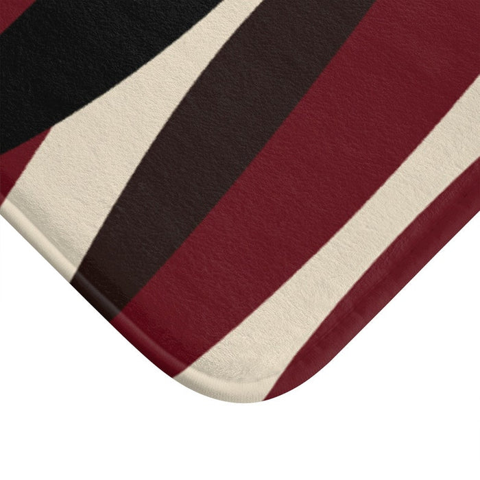 Red Black Brown Abstract Ribbons Memory Foam Mat - MAT123