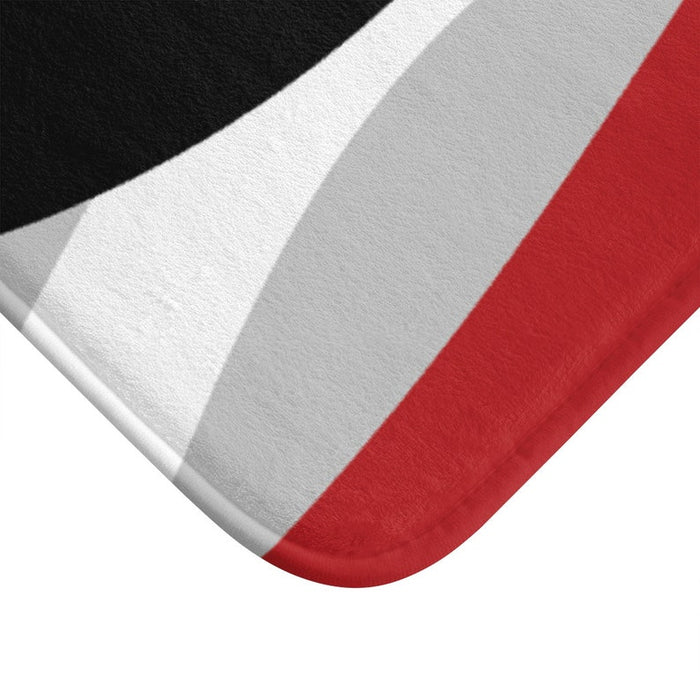 Red Black Gray Abstract Ribbons Memory Foam Mat - MAT113