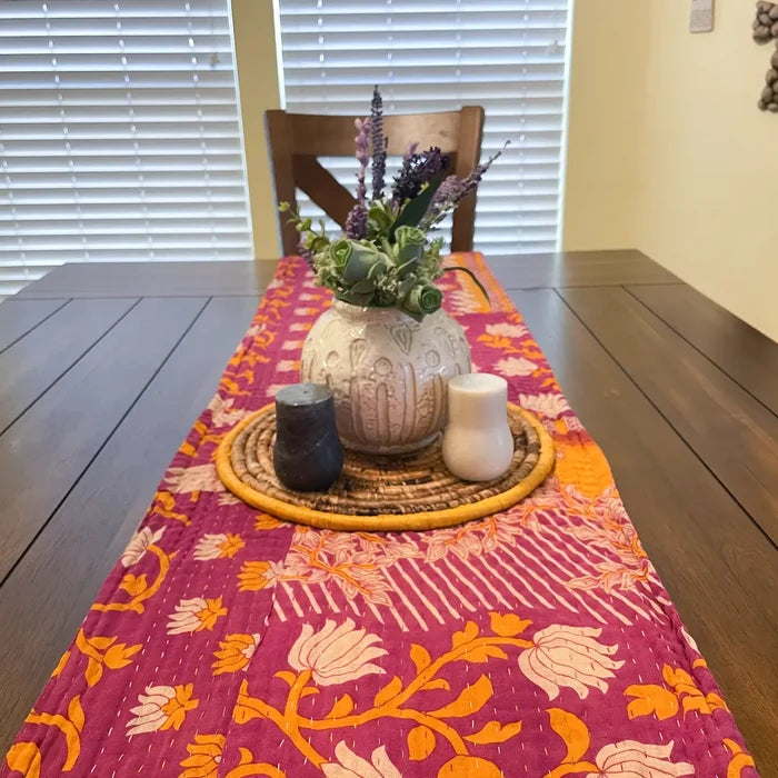 Reversable Kantha Table Runner
