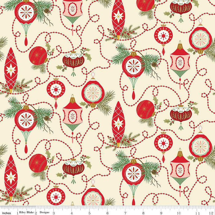 Riley Blake - Glisten -  Bulbs Eggnog - C16221-Eggnog - Sold by the Half Yard