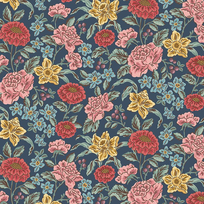 Riley Blake - Jane Austen at Home - Emma Hartfield- C16530 - Navy - Sold by the Half Yard