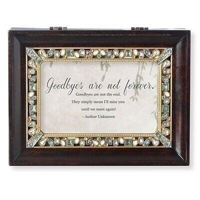 Roman Jeweled Music Box Goodbyes Are Not Forever Brown #B0022  Free Shipping 48 States