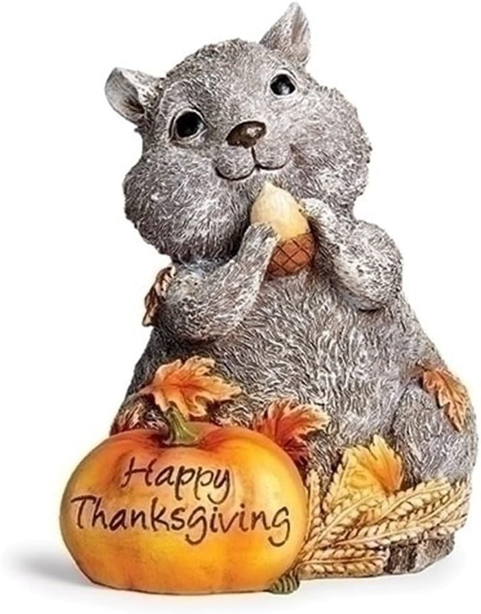 Roman Pudgy Pal Chipmunk Happy Thanksgiving 8"H