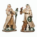 Roman Santa Woodgrain Cardinal and Woodland Animals 10.5" Set of 2  #633340  Free Shipping