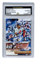 Ronald Acuna Jr. Atlanta Braves Signed Autographed Panini Diamond Kings #40 Baseball Card Five Star Grading Certified