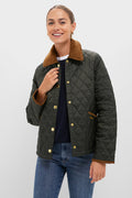 Sage Icons Cropped Liddesdale Quilted Jacket
