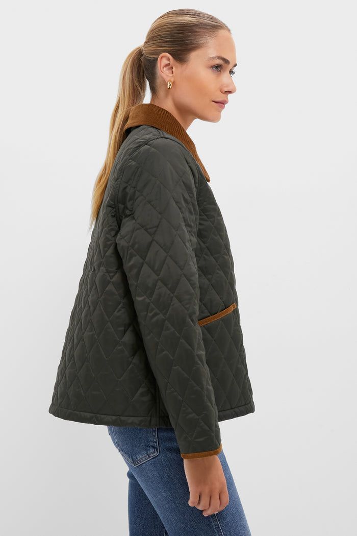 Sage Icons Cropped Liddesdale Quilted Jacket