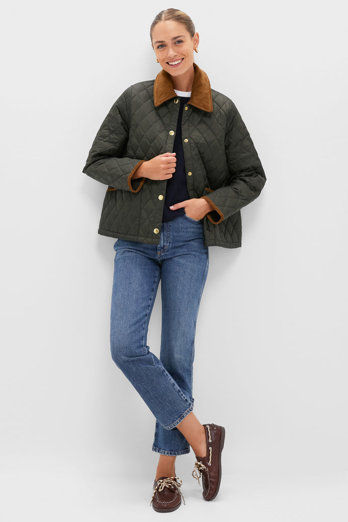 Sage Icons Cropped Liddesdale Quilted Jacket