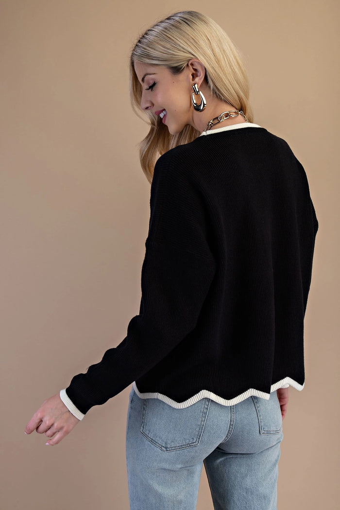 Scallop Hem Sweater