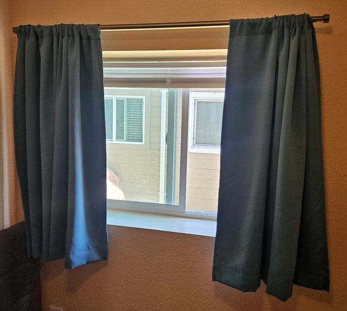 Set of 2 Blackout Curtain Panels ~ Teal Blue