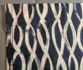 Set of 2 Curtain Panels ~ White & Blue Crisscross Pattern