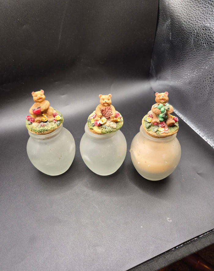 Set of 3 Small Bear Top Jars