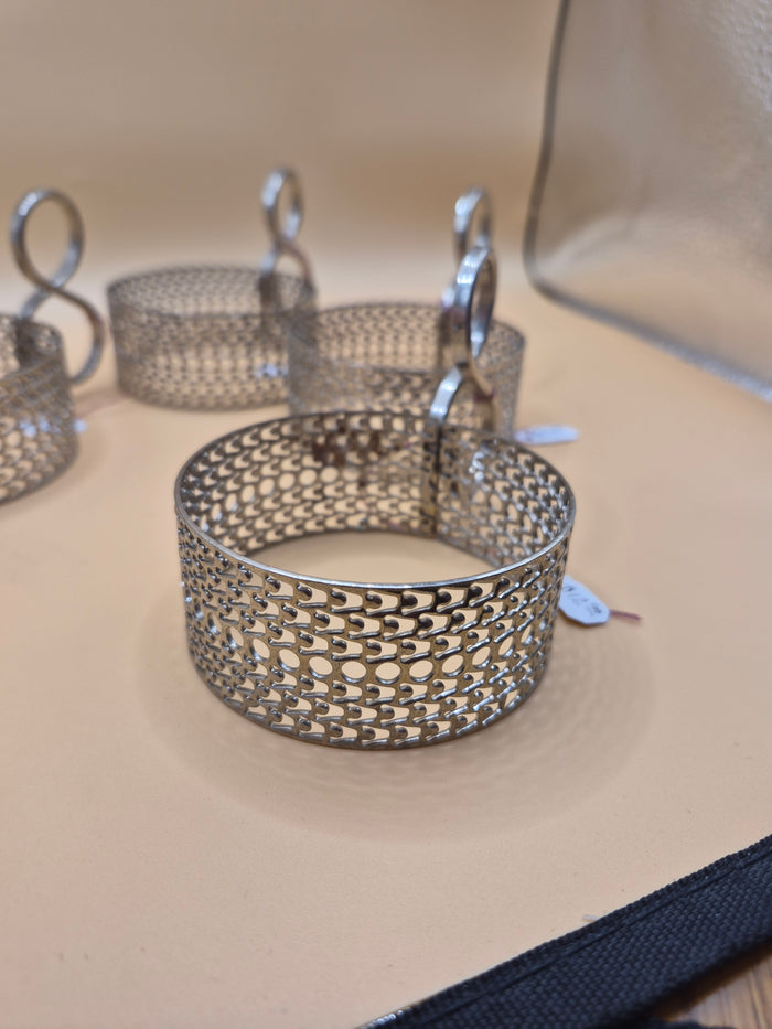 Set of 4 Timo Sarpaneva Tsaikka Iittala of Finland Silver Cup Holder