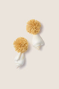 Shell and Pom Elaine Earrings