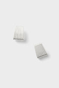 Silver Ribbed Earrings