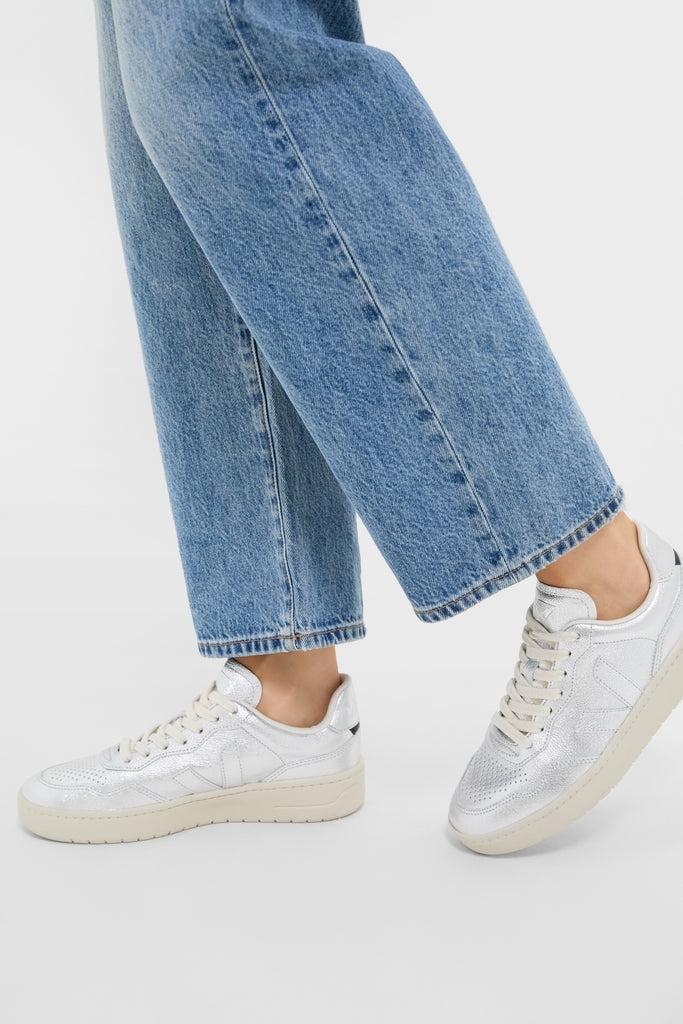 Silver V-90 Sneakers
