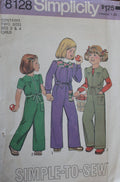 Simplicit 8128, Girls Jumpsuits, Uncut Sewing Pattern
