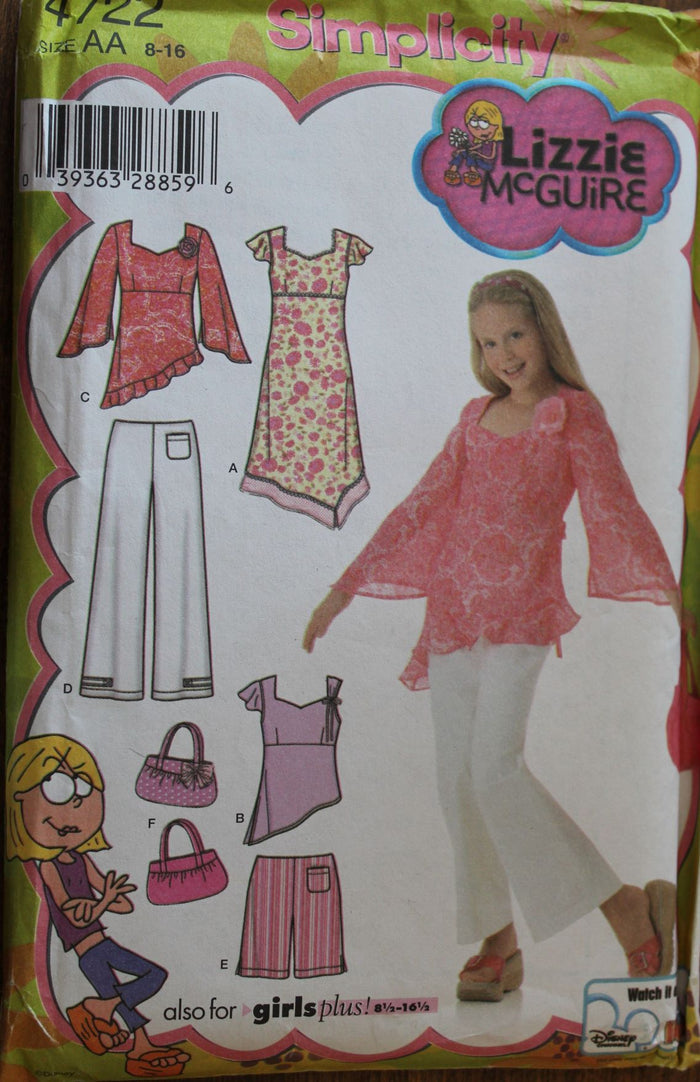 Simplicity 4722, Girls Separates, Uncut Sewing Pattern, Lizzy McGuire