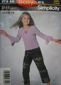 Simplicity 5117, Girls Tops, Pants, Uncut Sewing Pattern