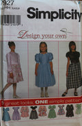 Simplicity 7927, Girls Dresses, Uncut Sewing Pattern