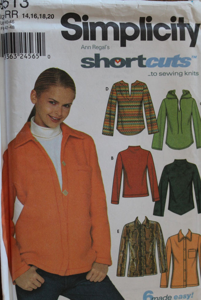 Simplicity 9513, Girls Tops, Knits, Uncut Sewing Pattern