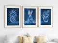 Sophisticated Blue Wall Art Print Set | Indigo - HOME1116