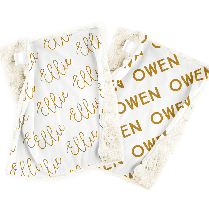 Sugar + Maple Personalized Sugar + Maple Personalized Minky Lovey Repeating Name (Choose your options)