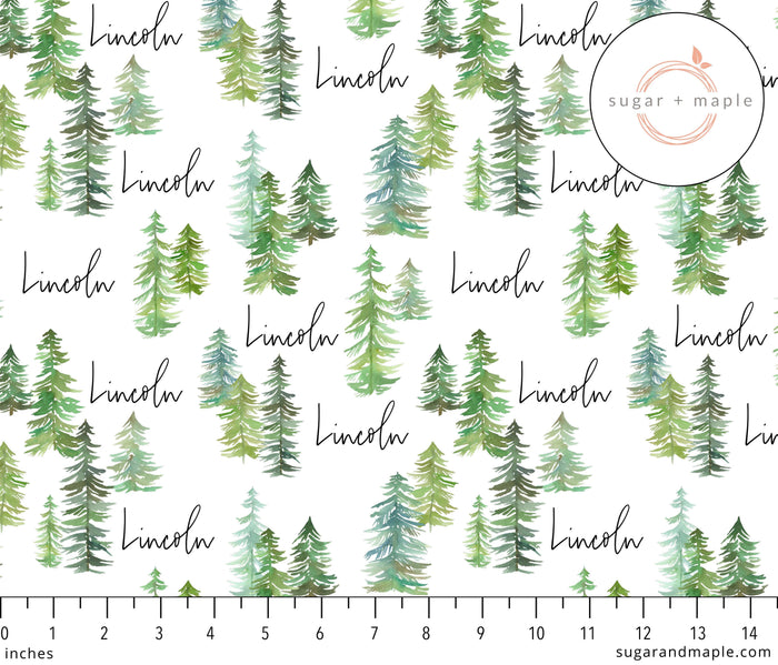 Sugar + Maple Personalized Black Sugar + Maple Small Stretchy Blanket - Pine Tree