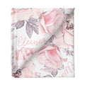 Sugar + Maple Personalized Pink Sugar + Maple Small Stretchy Blanket - Wallpaper Floral