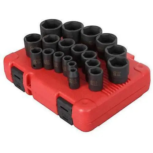 Impact Socket - Sunex 1/2 Dr. 19 Pc. SAE Impact Socket Set