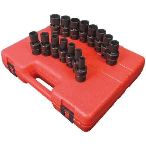 Impact Socket - Sunex 1/2 In Dr. 12 Pt. 15 Pc. Metric Universal Impact Socket Set