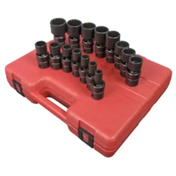 Impact Socket - Sunex 1/2 In Dr. 12 Pt. 15 Pc. SAE Universal Impact Socket Set