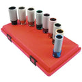Impact Socket - Sunex 1/2 In Dr. 9 Pc. SAE And Metric Extra Thin Wall Deep Wheel Protector Impact Socket Set