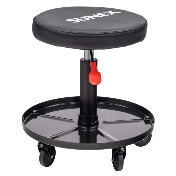 Sunex 8509B Pneumatic Rolling Shop Seat with Tool Tray, Adj. Mechanic Stool