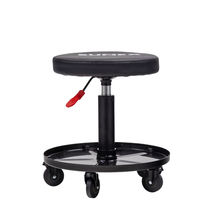 Sunex 8509B Pneumatic Rolling Shop Seat with Tool Tray, Adj. Mechanic Stool