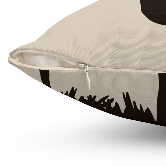 Tan & Brown Buck Deer Head Antlers Throw Pillow - PIL73