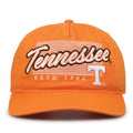 Tennessee Volunteers Original Heritage Script Snapback in tennessee orange, front view showing embroidered school script