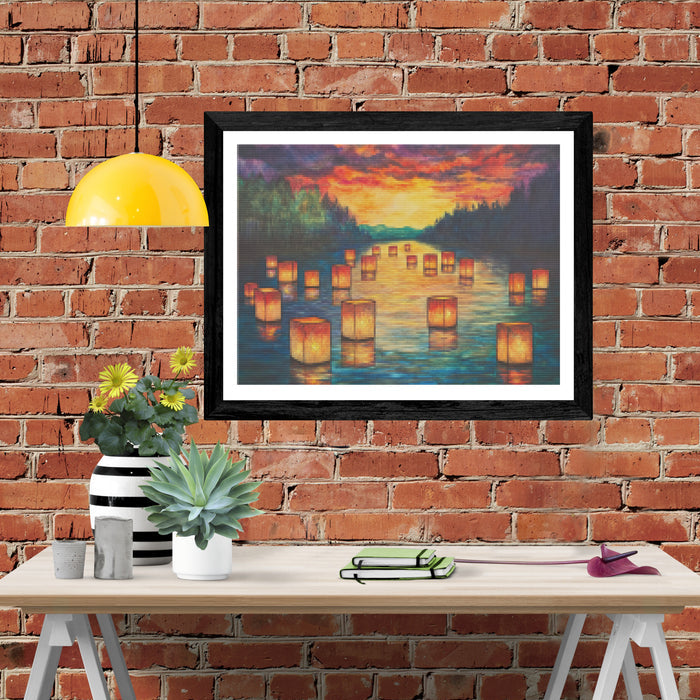 The Floating Lantern Festival Stained Glass