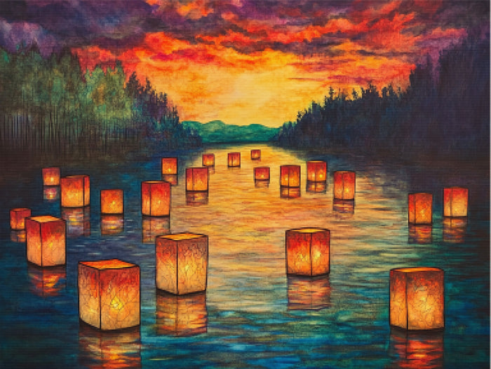 The Floating Lantern Festival Stained Glass