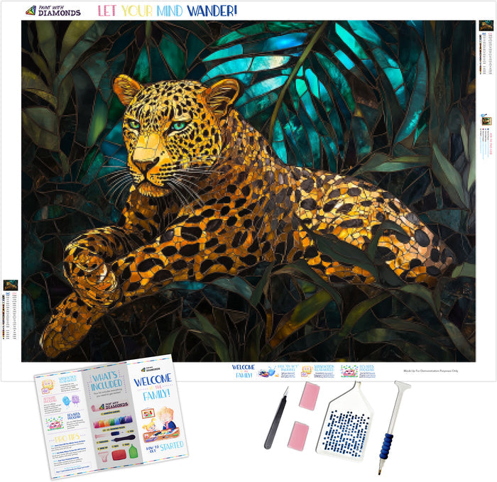 The Jungle Leopard’s Gaze Stained Glass